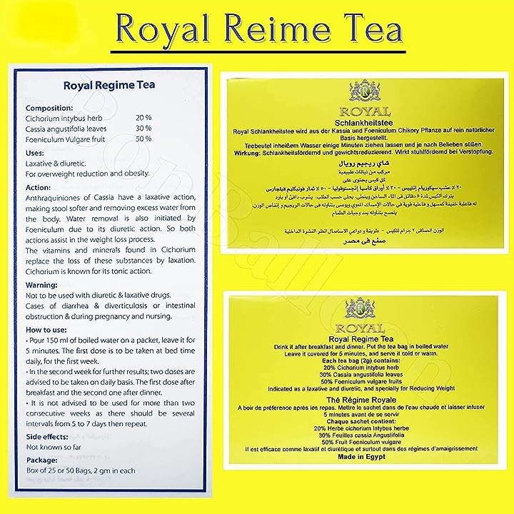 Royal Regime Tea for Slimming – Weight Reducing – Diet Tea (50 Tea Bags ...